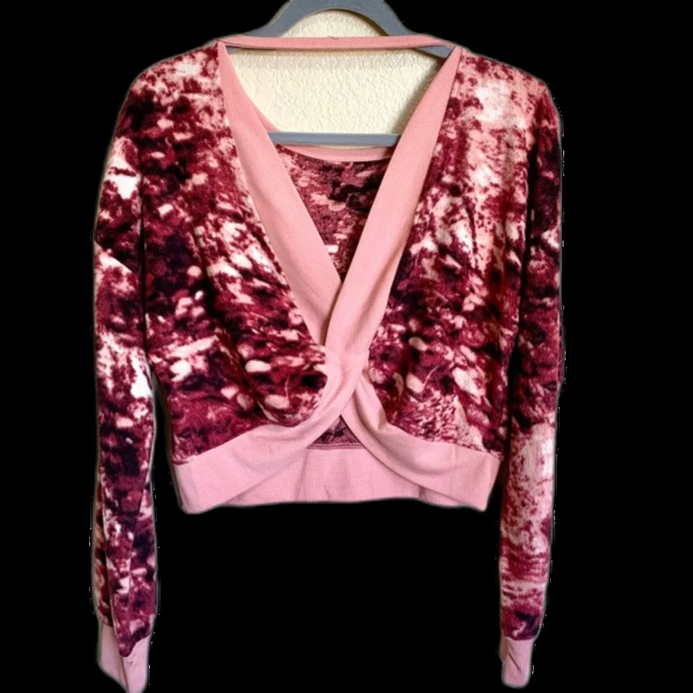 Derek Heart  Pink top Dropped-Shoulder Open-Back Sweatshirt size S